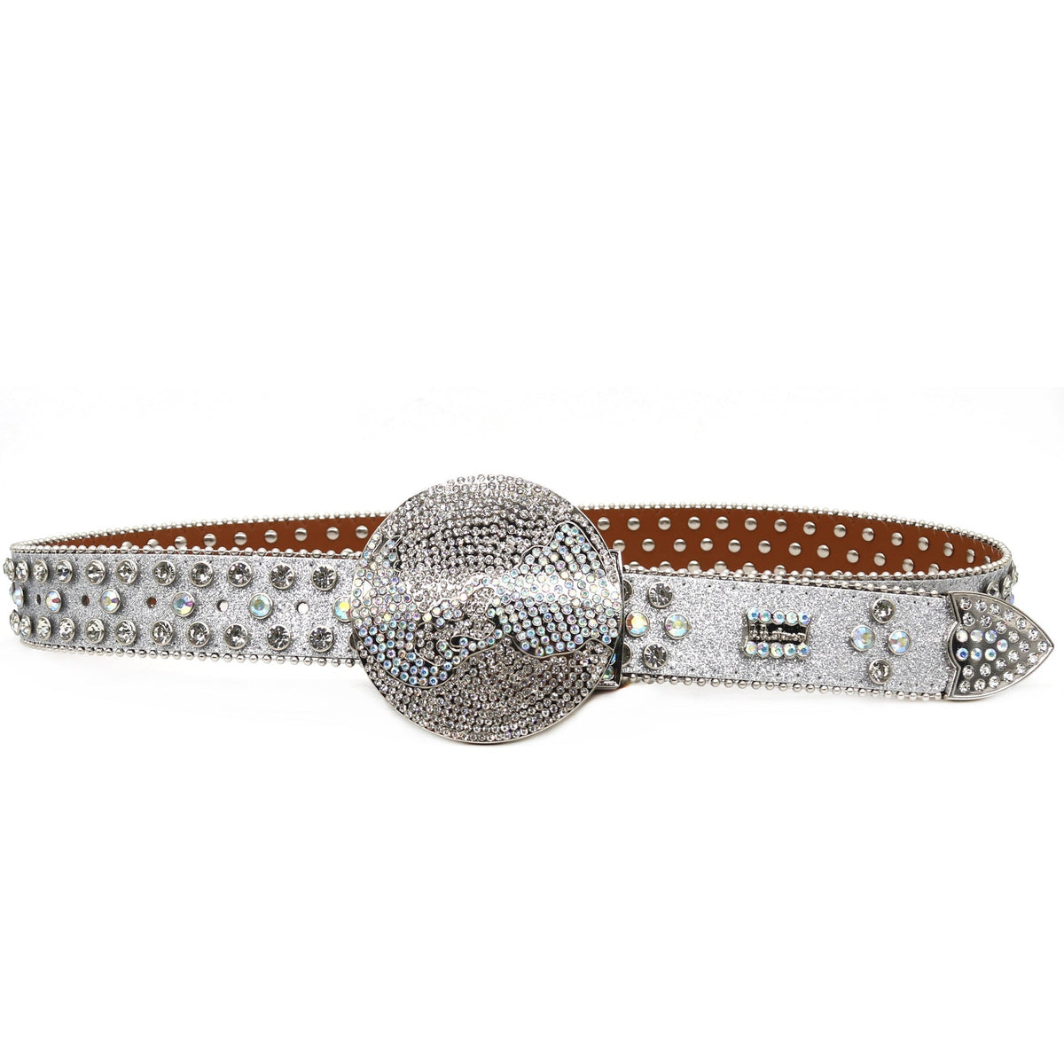 Hip-hop punk rhinestone belt earth buckle full of diamonds y2k belt