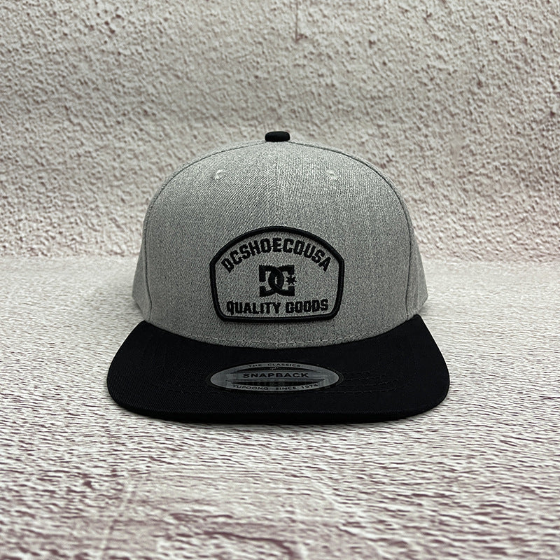 DC flat-brimmed hat embroidered street skateboard hip-hop baseball cap