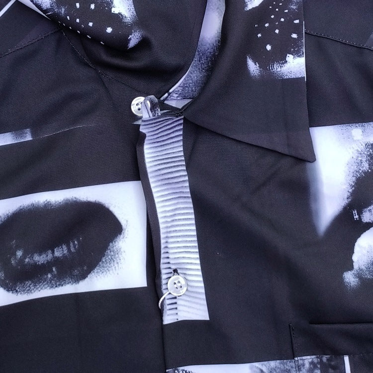 GUILTYPARTIES TIGER Shirts Moriyama Avenue, Coconut Tree, Lips Joint Hawaiian Short Sleeve Shirt Men