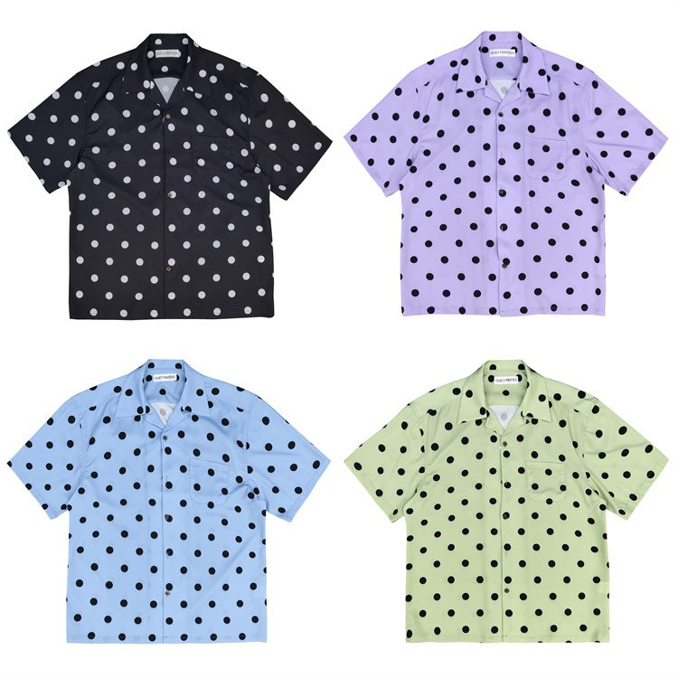 GUILTYPARTIES TIGER Shirts 24ss polka dot glass ball rayon Hawaiian casual short-sleeved shirt