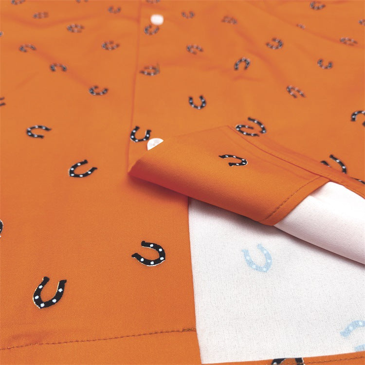 GUILTYPARTIES TIGER Shirts U-Magnet Full Print Casual Hawaiian Lapel Short Sleeve Shirt