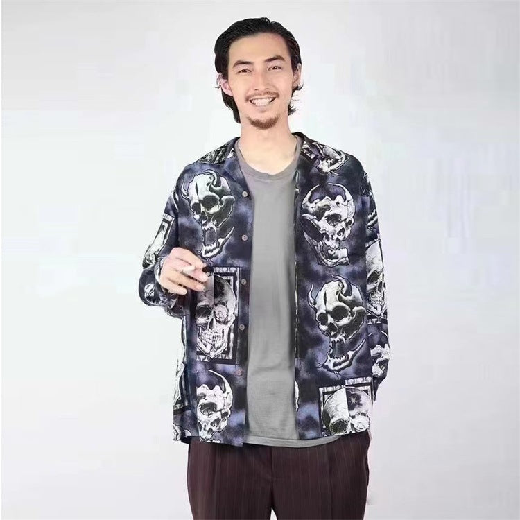 GUILTYPARTIES TIGER Long sleeved shirt 56 TATTOO STUDIO SHIRT Skull Skull Long Sleeve Shirt Men