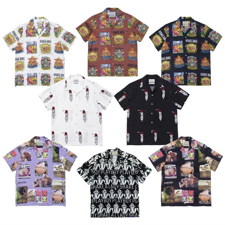 GUILTYPARTIES TIGER Shirts joint sublime band, sunflower Hawaiian short-sleeved shirt men and women