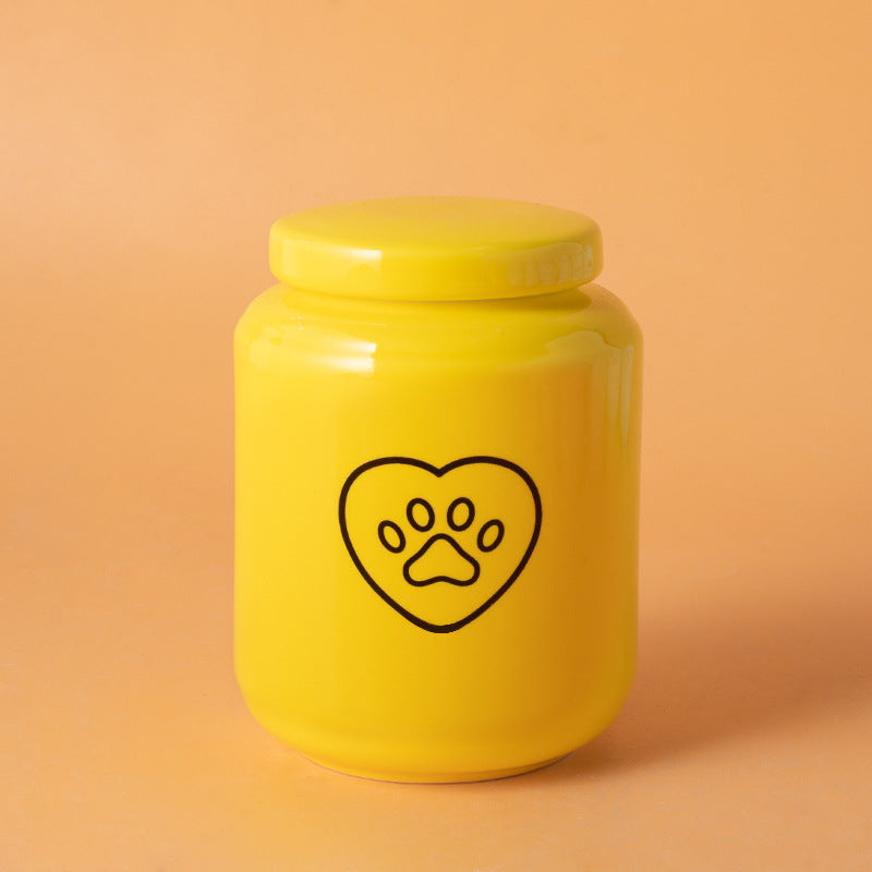 Pet Urn Dog Cat Ceramic Pet Memorial Jar Sealed with Lid Bone Jar Funeral Supplies