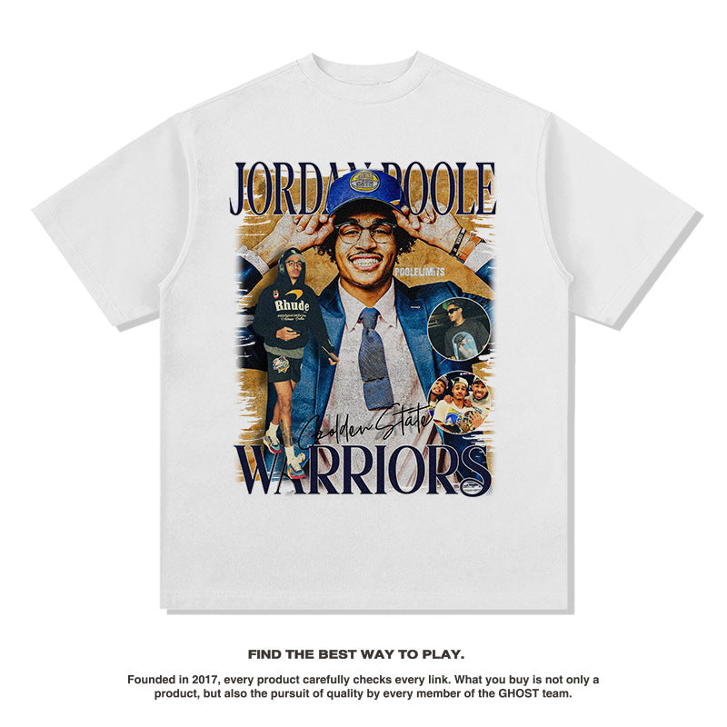 Nba T Shirt Poole Basketball Star Printed Short Sleeve T-shirt American Style High-quality pure cotton comfortable and trendy clothing