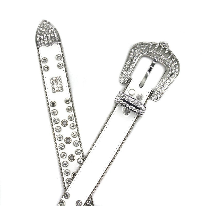 Hip-hop punk rhinestone belt crown rhinestone