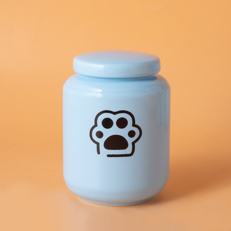 Pet Urn Dog Cat Ceramic Pet Memorial Jar Sealed with Lid Bone Jar Funeral Supplies