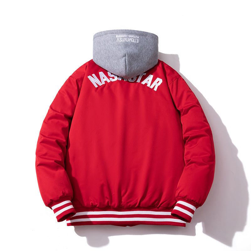 Mens Vintage Jackets Embroidered Jacket Autumn/Winter Baseball Jacket Cotton Jacket