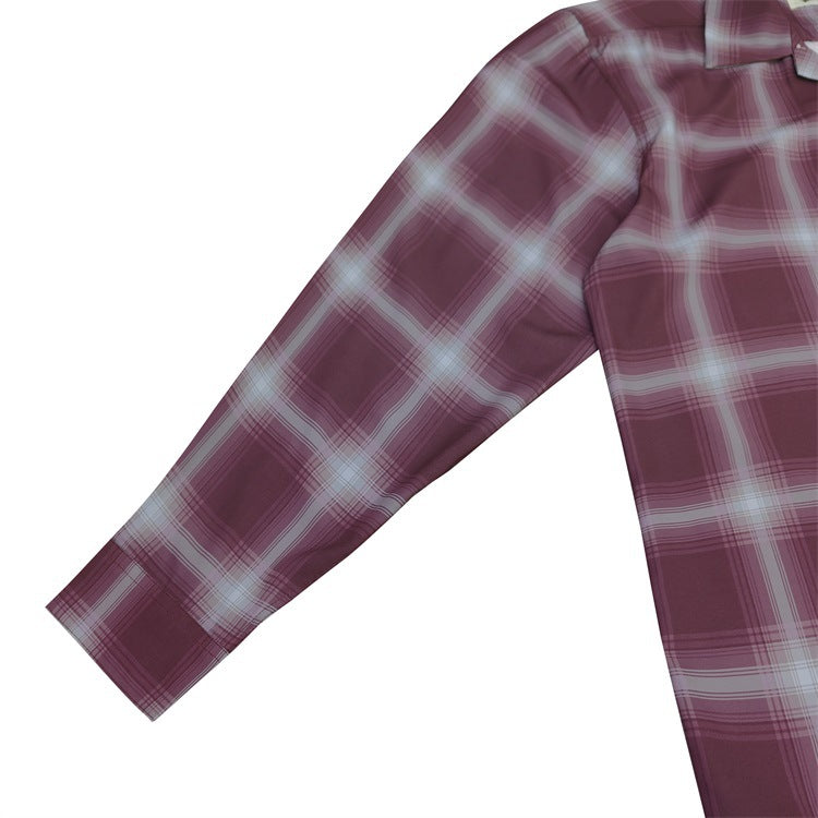 GUILTYPARTIES TIGER Long sleeved shirt plaid striped Hawaiian long-sleeved shirt
