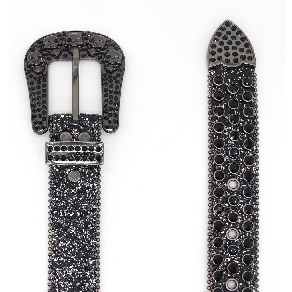 Hip-hop punk rhinestone belt y2k skull accessories