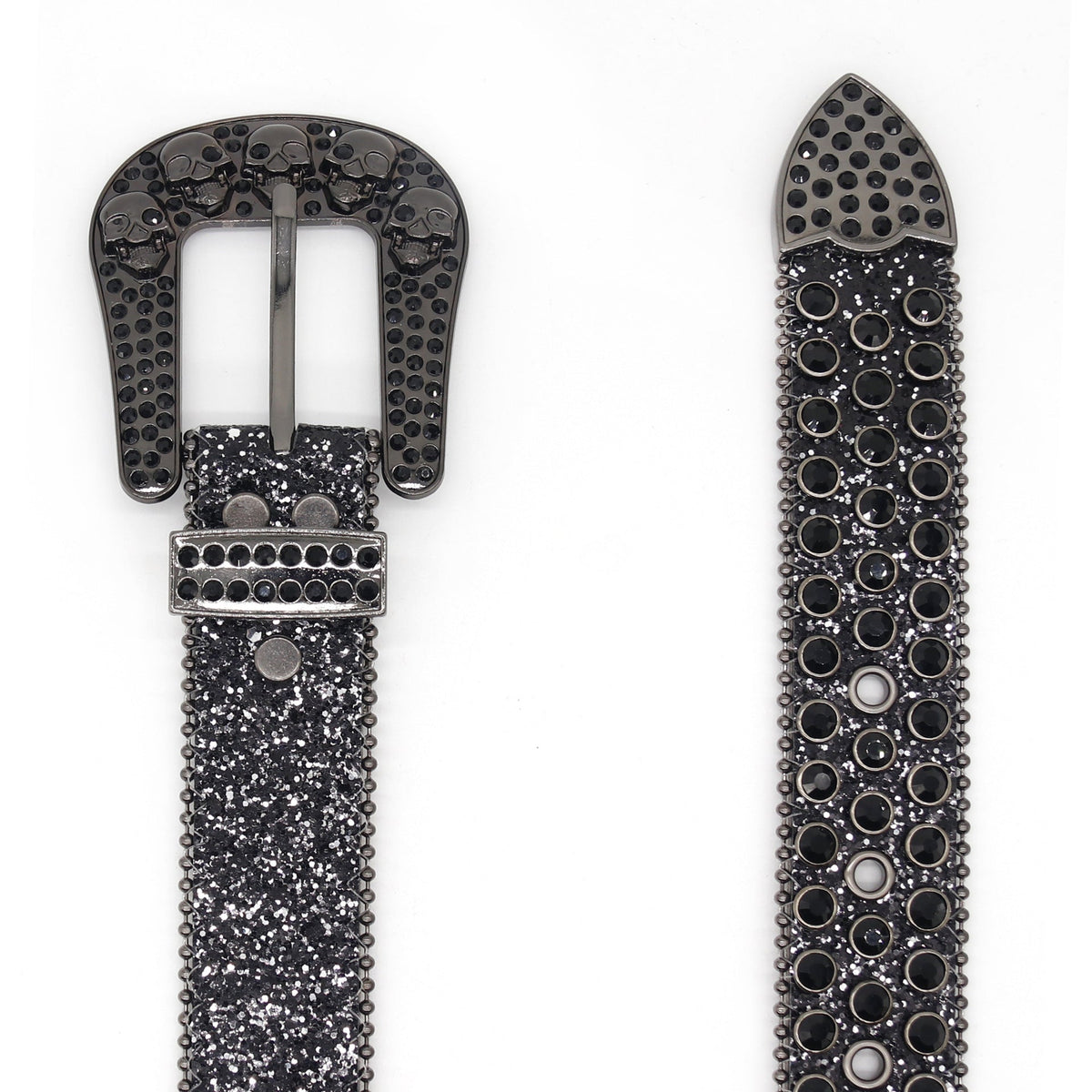 Hip-hop punk rhinestone belt y2k skull accessories