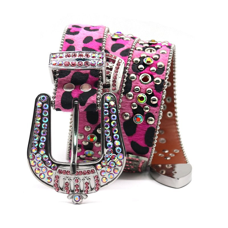 Hip-hop punk rhinestone belt crown full diamond punk style