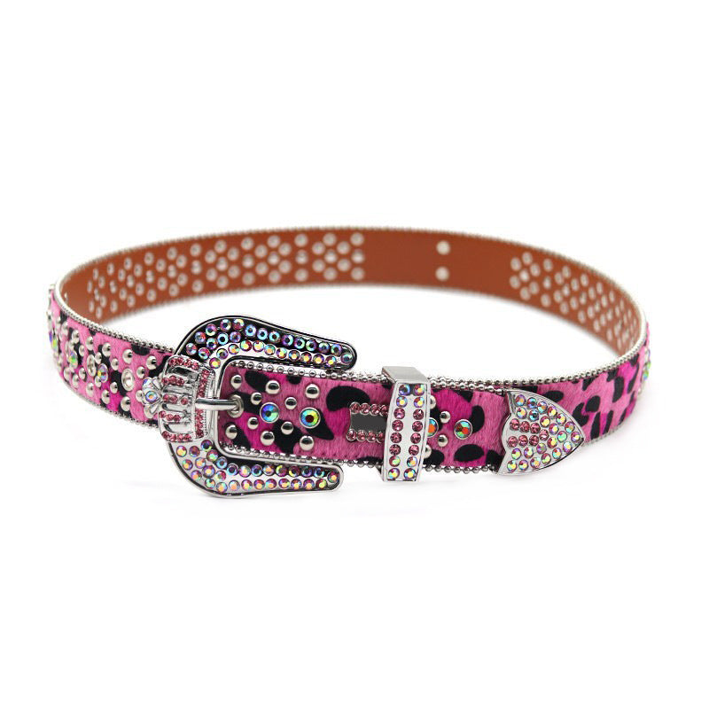 Hip-hop punk rhinestone belt crown full diamond punk style