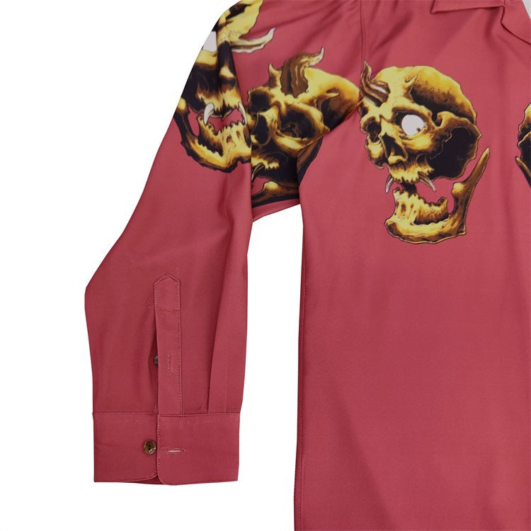 GUILTYPARTIES TIGER Long sleeved shirt 56TATTOO STUDIO Skull Hawaiian long-sleeved shirt for men and women