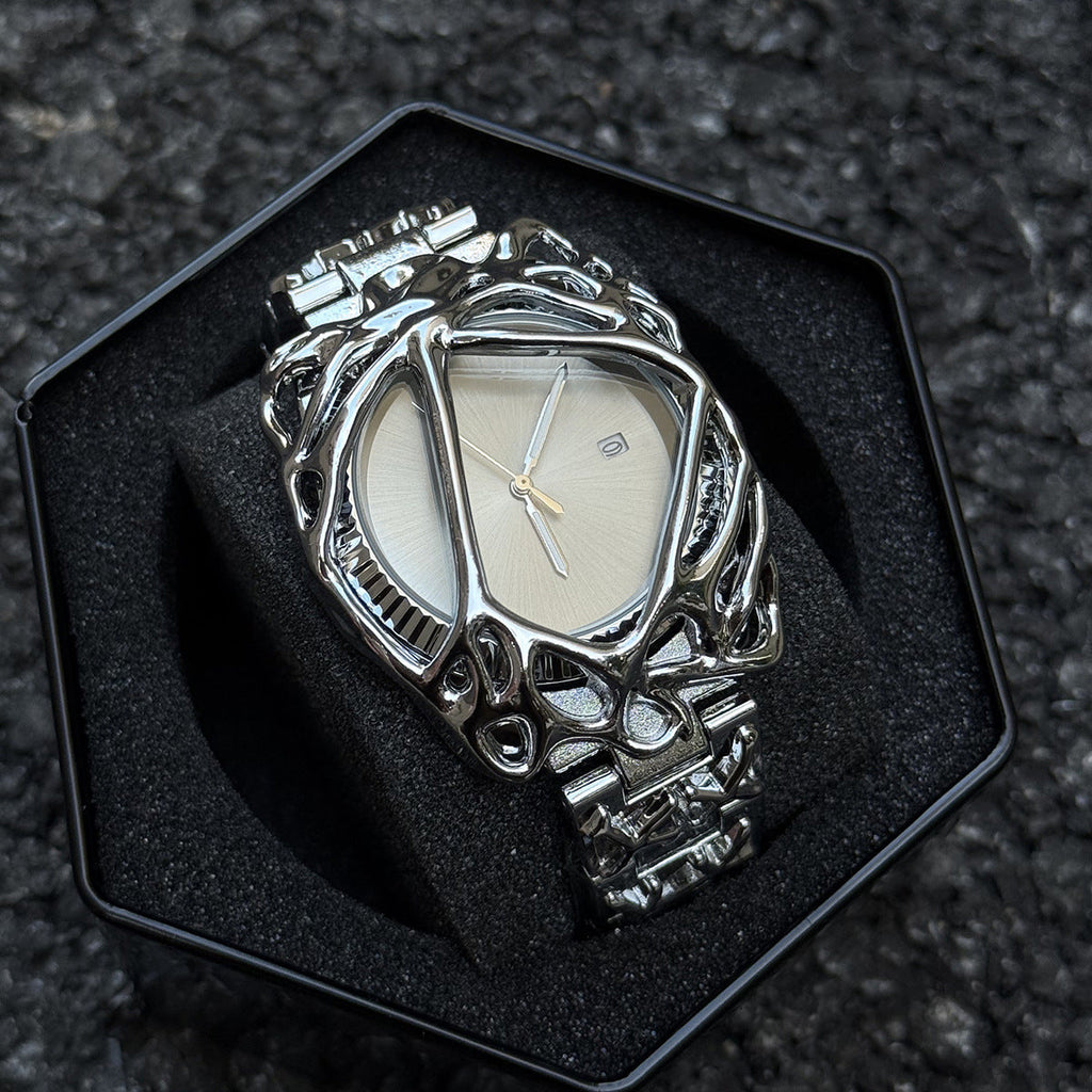 Men's watches y2k profiled spider web alabaster men's and women's hip hop waterproof