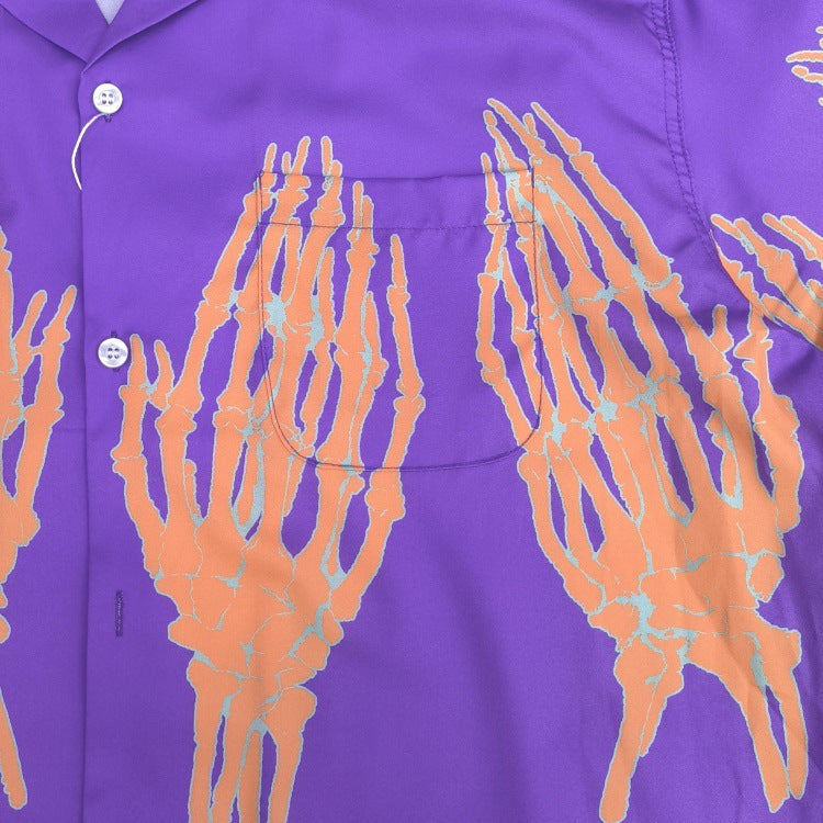 GUILTYPARTIES TIGER Shirts 21ss Limited Ghost Hand, Ghost Claw Print, Hawaiian Short Sleeve Shirt Men