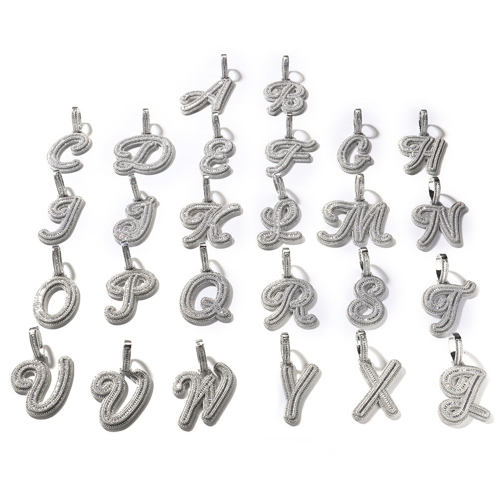 Jewelry Hip Hop Jala Letter Pendant Copper Inlaid Zircon Full Diamond Necklace Word Up Spectrum