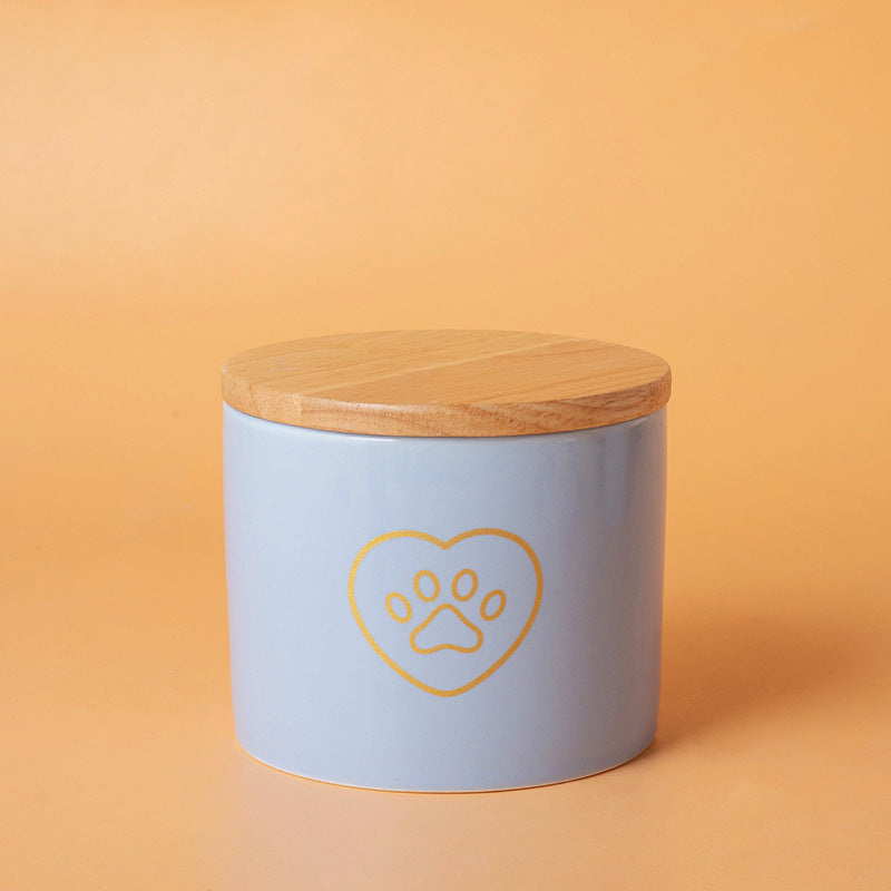 Pet Urn Blue Pet Urn Ceramic Urn Cat Dog Hair Collection Memories Memorial Storage Cross-border Wholesale