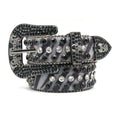 Hip-hop punk rhinestone belt skull pu leopard print punk style