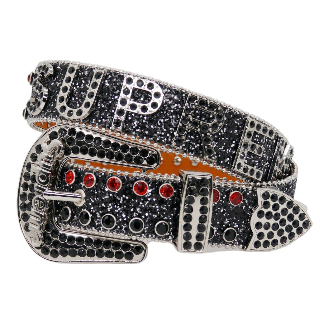 Hip-hop punk rhinestone belt letter accessories