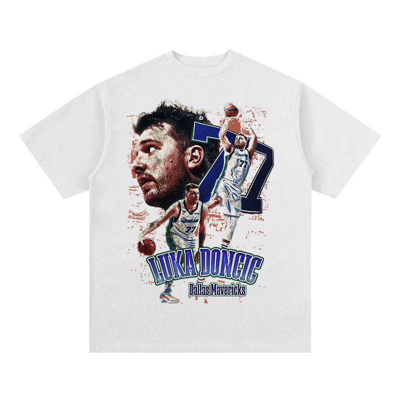 Nba T Shirt Short Sleeve T-shirt European and American High Street Fashion Brand High-quality pure cotton comfortable and trendy clothing