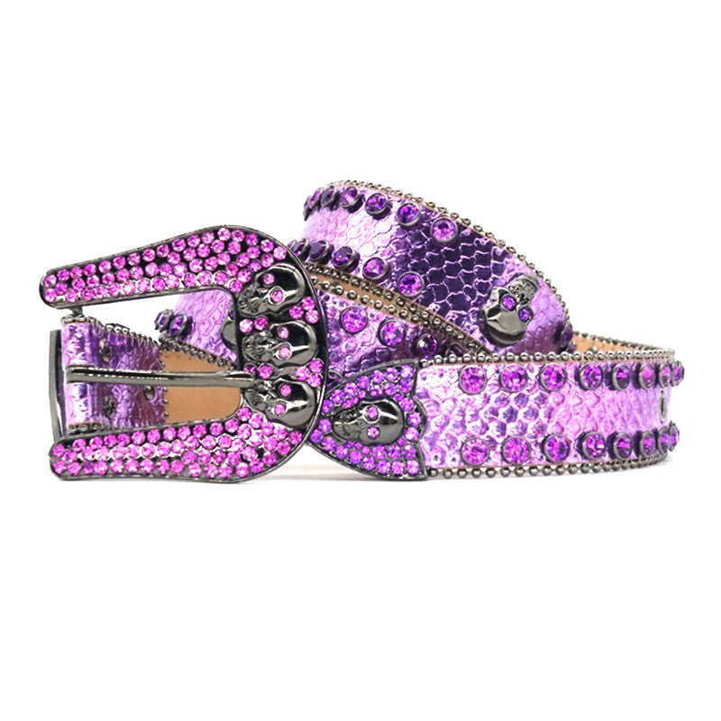 Hip-hop punk rhinestone belt skull accessories