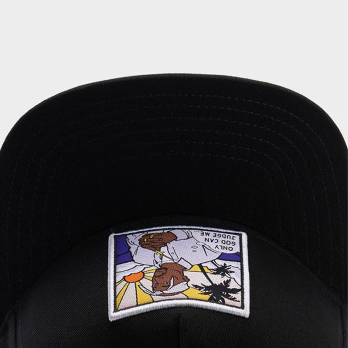 Trendy flat brimmed snapback hatship hop character avatar