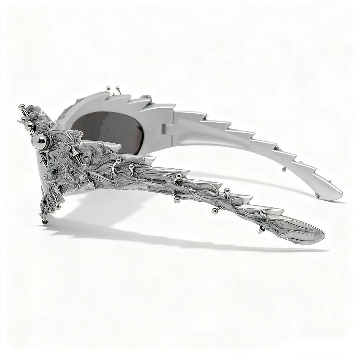 Trendy punk glasses dark asymmetrical frame