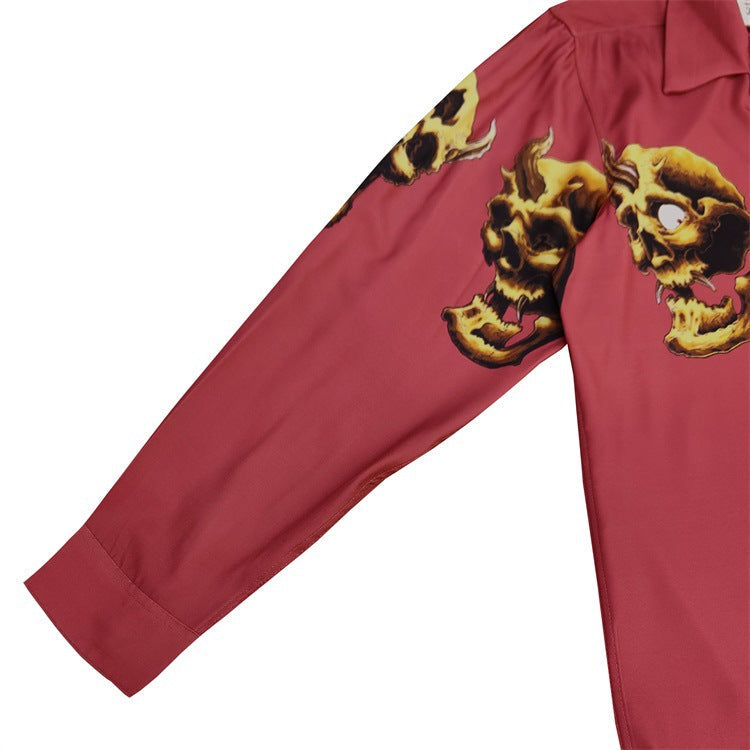 GUILTYPARTIES TIGER Long sleeved shirt 56TATTOO STUDIO Skull Hawaiian long-sleeved shirt for men and women