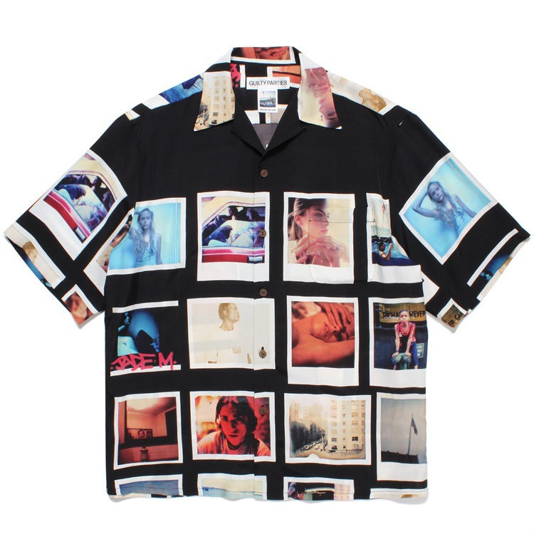 GUILTYPARTIES TIGER Shirts 23ss David Sorenti, printed Hawaiian short-sleeved shirt for men and women
