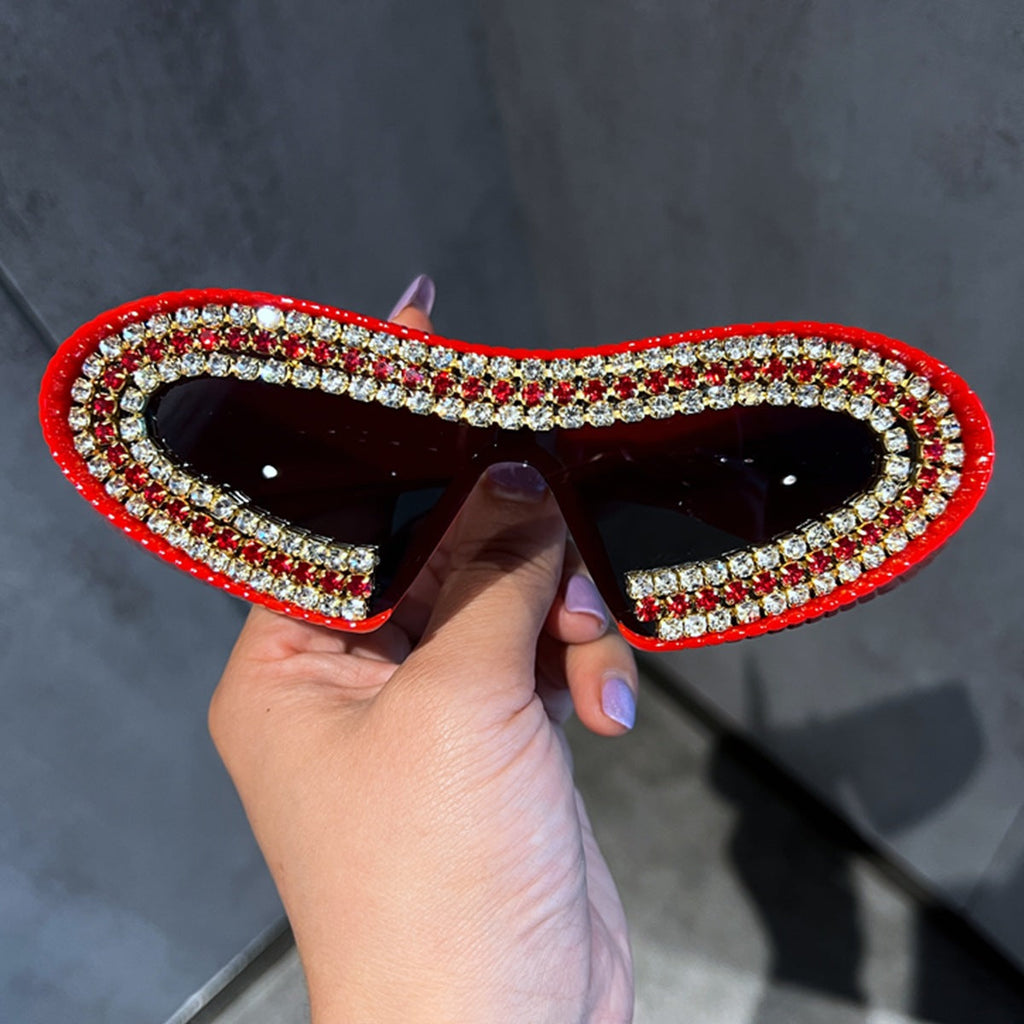 Trendy punk glasses with diamonds