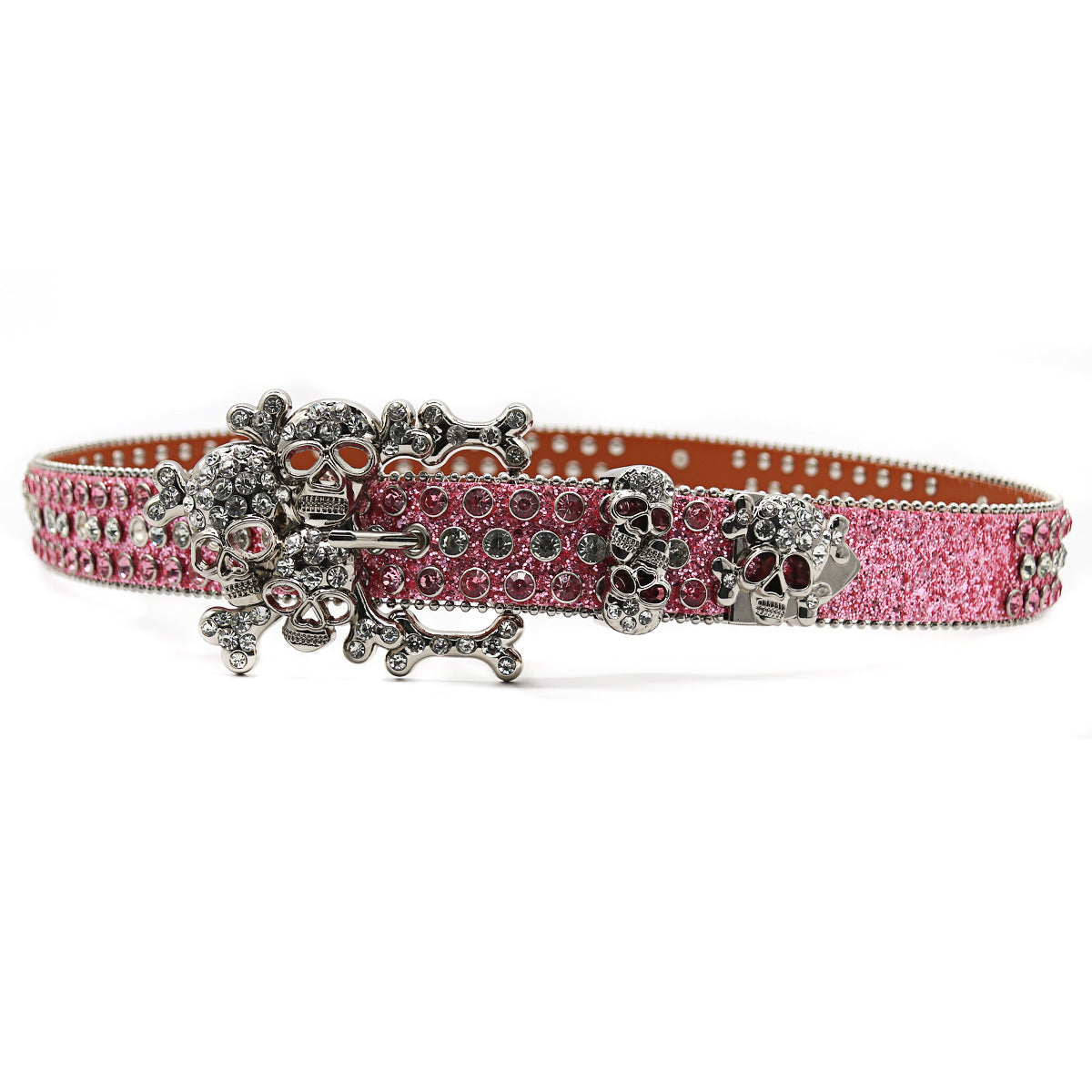 Hip-hop punk rhinestone belt rhinestone skull loose