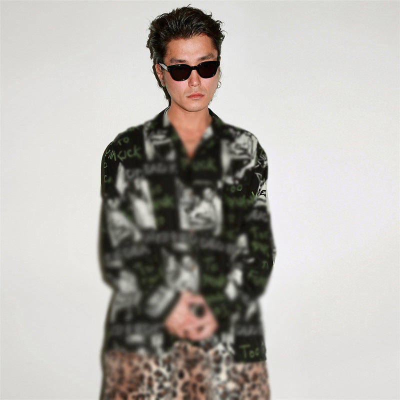 GUILTYPARTIES TIGER Long sleeved shirt printed long-sleeved shirt men's and women's trendy brand street loose Hawaiian shirt