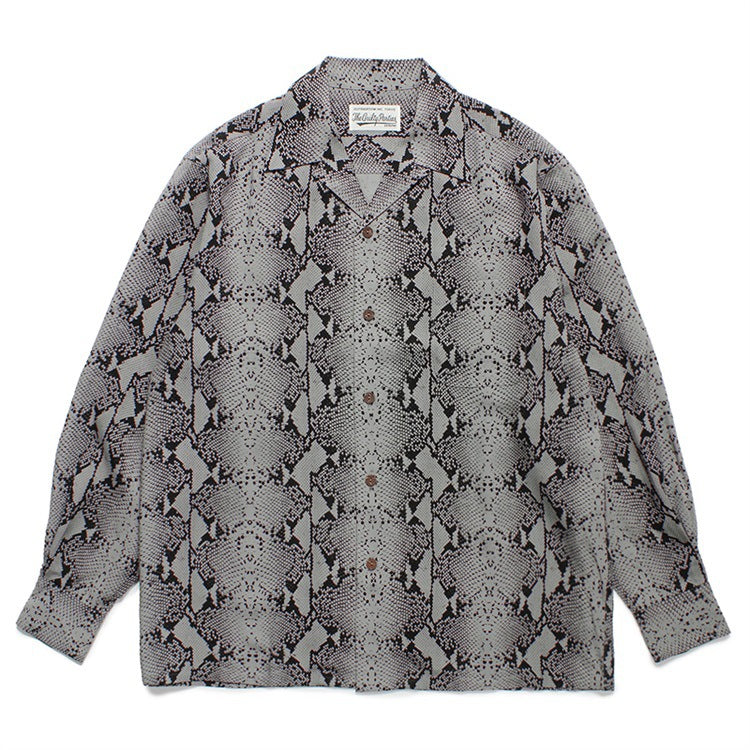 GUILTYPARTIES TIGER Long sleeved shirt Heaven, snake rayon Hawaiian long-sleeved shirt men