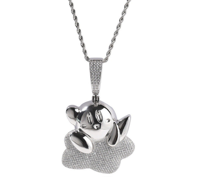 Jewelry Cartoon Diamond Silver Star Kirby Pendant Fashion Versatile Kirby St. Valentine's Spectrum Jesus Pieces