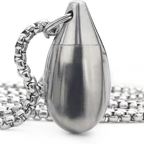 Pet Urn Pure Titanium Water Drop Bottle Waterproof Sealed Pendant Burnt Blue Modern Simple Storage Bottle Ashes Storage Jar