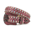Hip-hop punk rhinestone belt skull full of diamonds