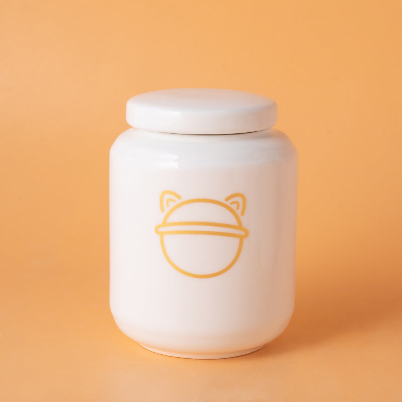 Pet Urn Dog Cat Ceramic Pet Memorial Jar Sealed with Lid Bone Jar Funeral Supplies