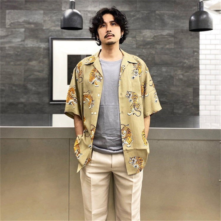 GUILTYPARTIES TIGER Shirts 22SS TIM LEHI Hawaiian Short Sleeve Shirt Men