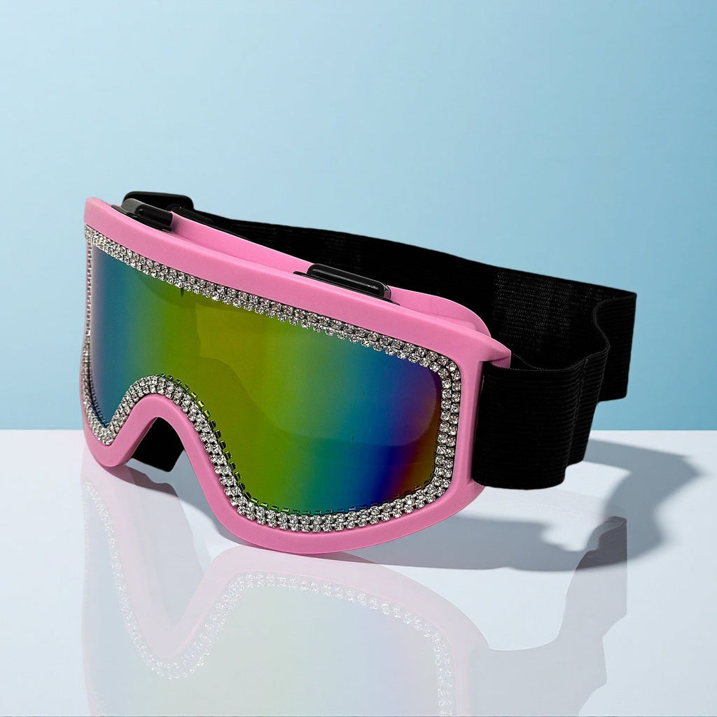 Trendy punk glasses flash diamond anti-fog and dust-proof