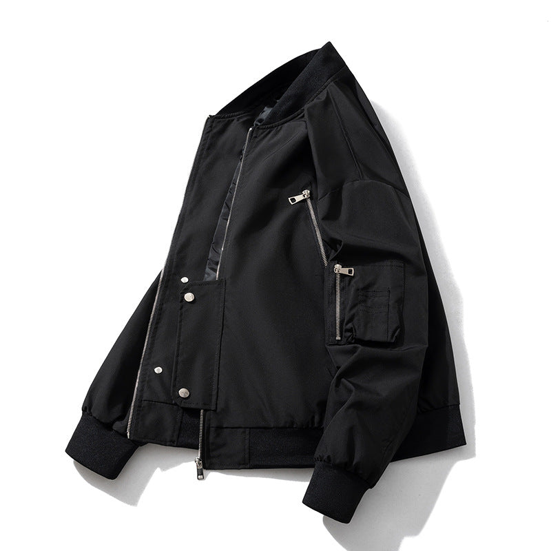 Mens Vintage Jackets Flight Suit Printed Logo Jacket