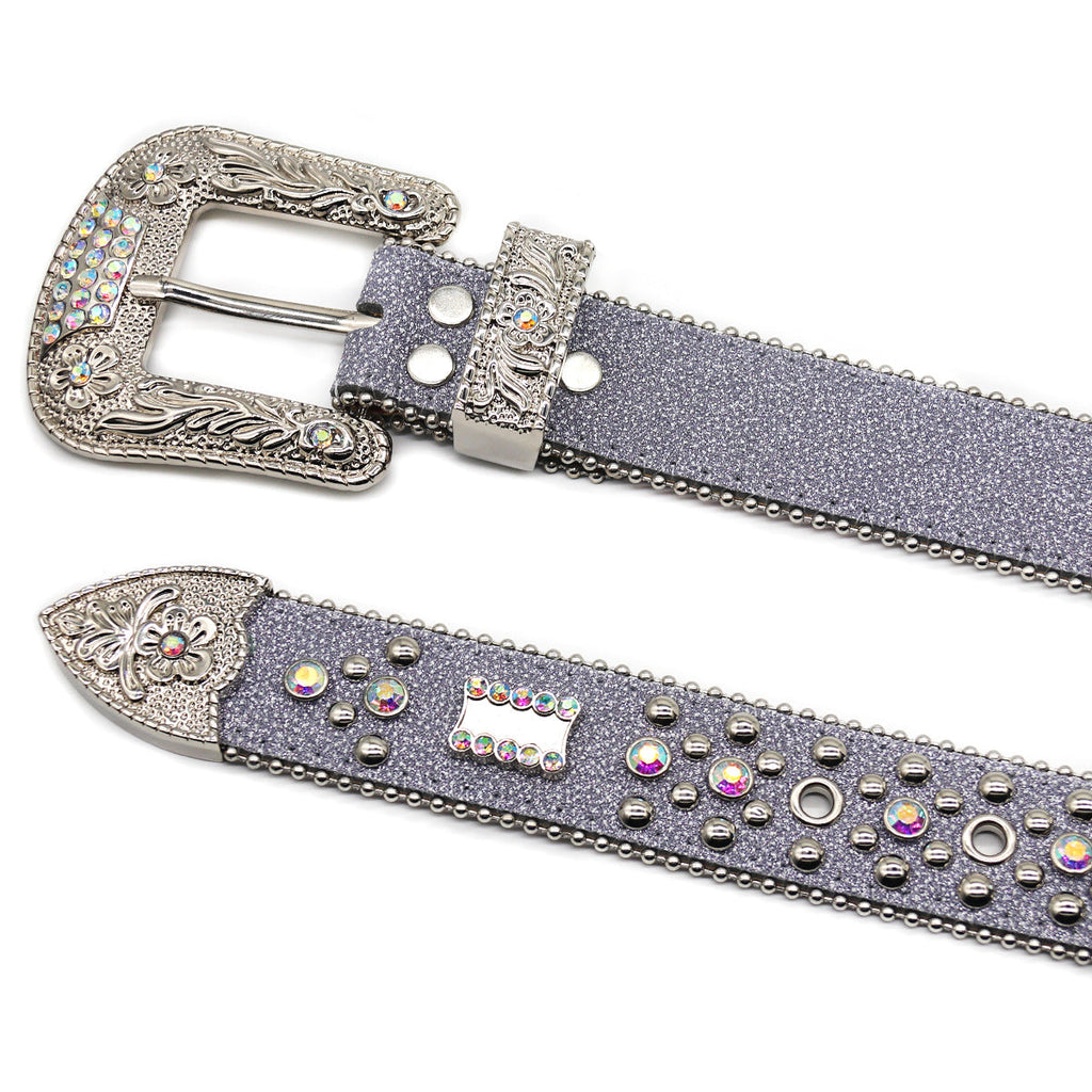 Hip-hop punk rhinestone belt flower buckle accessories punk style