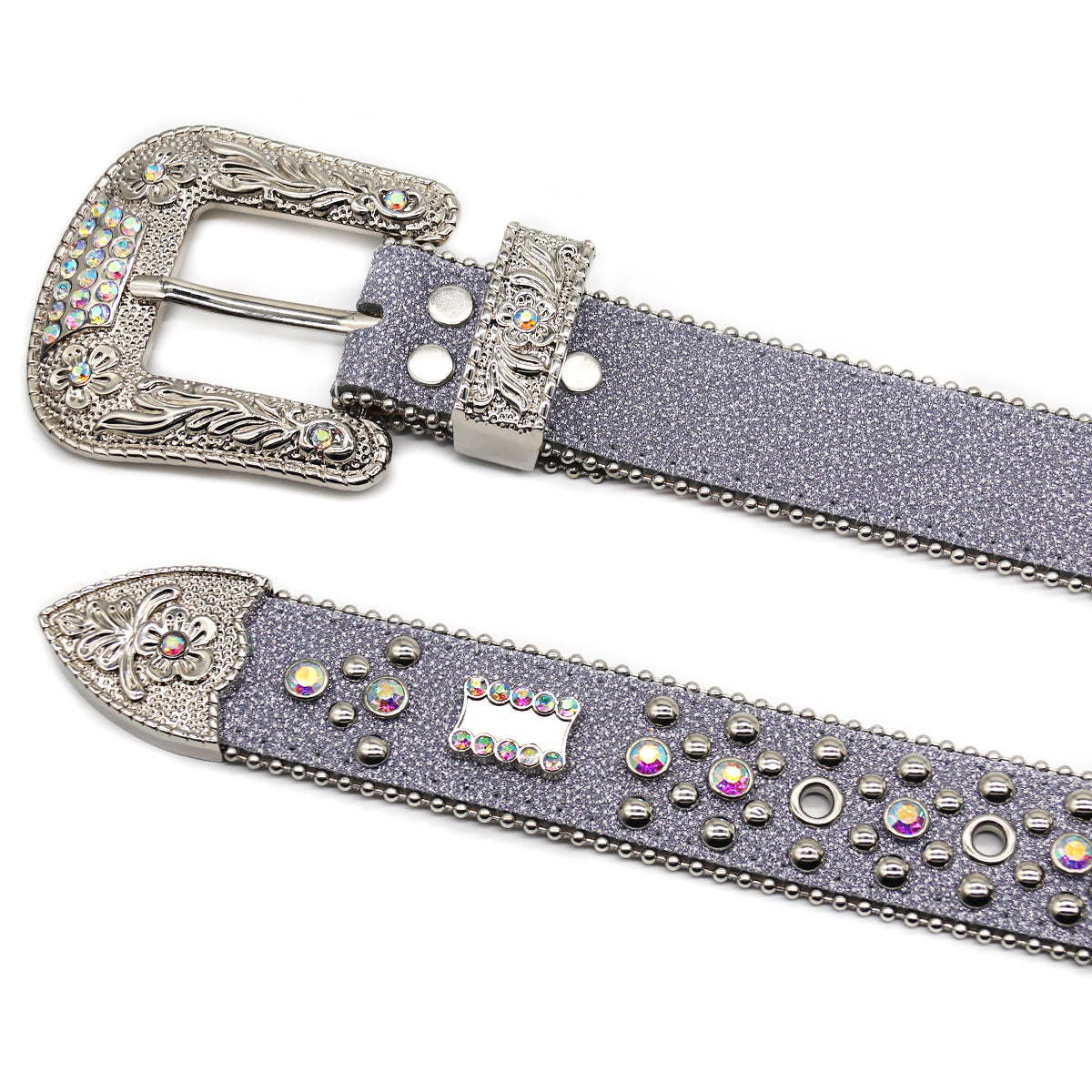 Hip-hop punk rhinestone belt flower buckle accessories punk style
