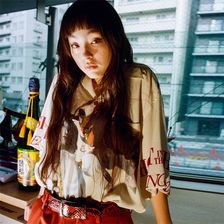 GUILTYPARTIES TIGER Shirts 24ss Ghost in the Shell 2 Innocent Hawaiian Rayon Short Sleeve Shirt