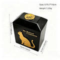 Pet Urn Classic Light Luxury Black Gold Cat Urn Resin Pet Cremation Teeth Storage Jar Memorial Ornament Home Decoration