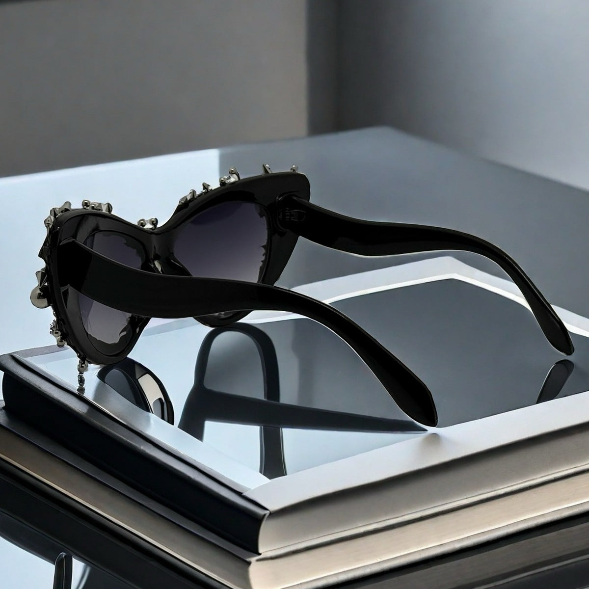 Trendy punk glasses cat eyes