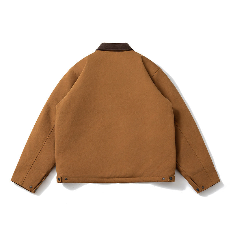 Mens Vintage Jackets Vintage Lapel Jacket Padded Color Matching Cotton Clothing