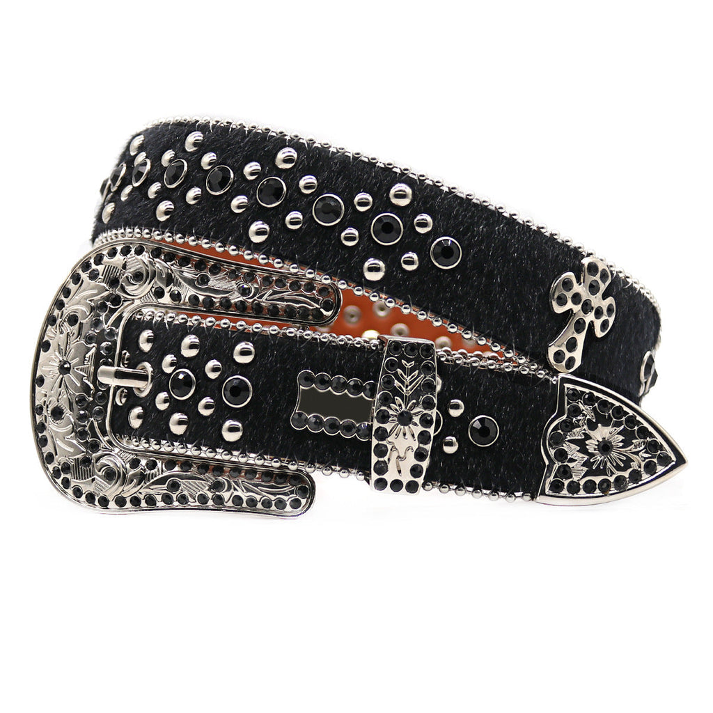 Hip-hop punk rhinestone belt y2k cross accessories