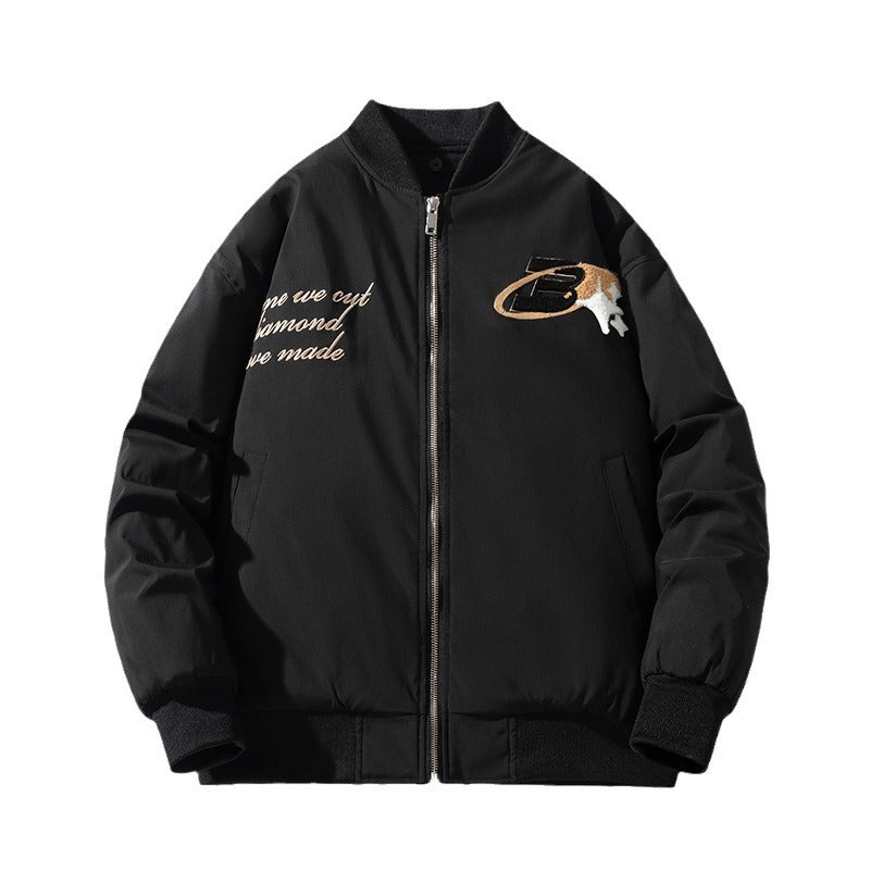 Men Vintage Jackets Baseball Jacket Flight Suit Towel Embroidered Jacket