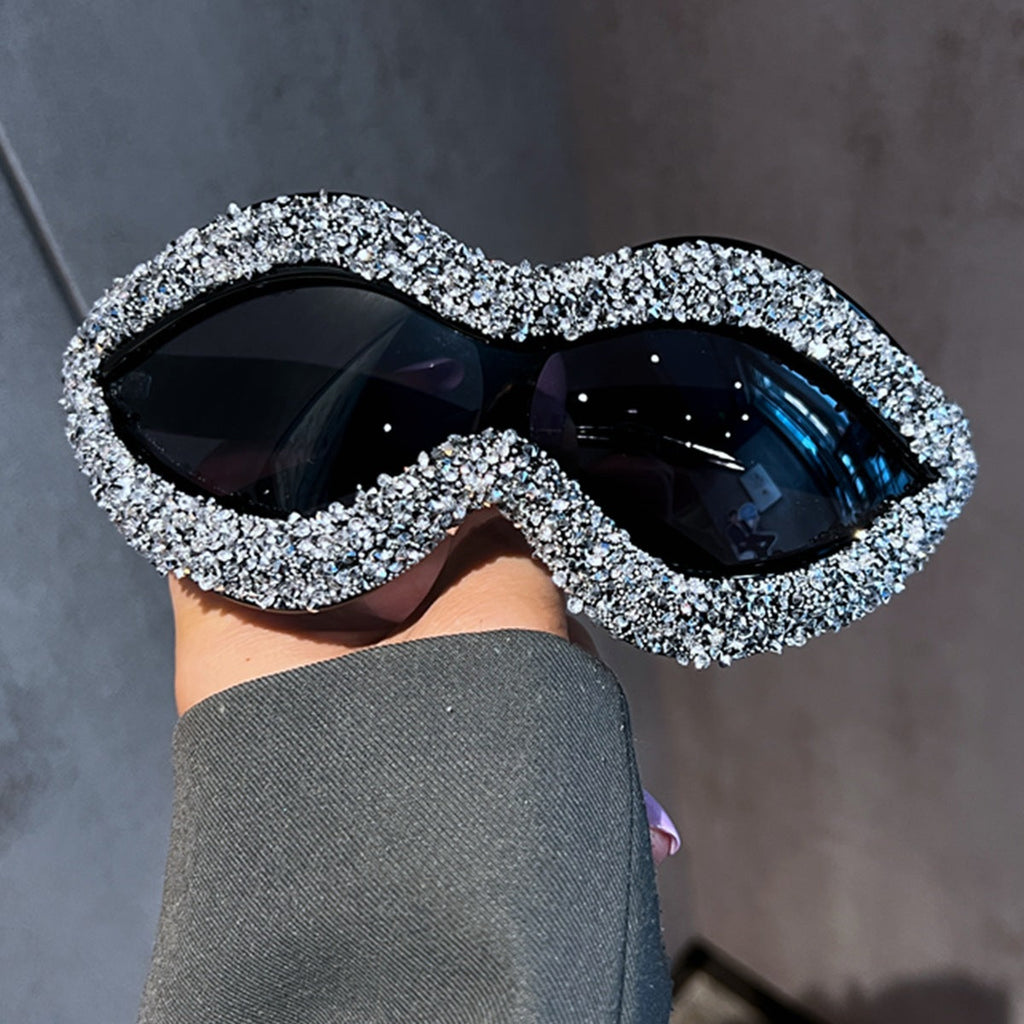 Trendy punk glasses y2k full diamond retro